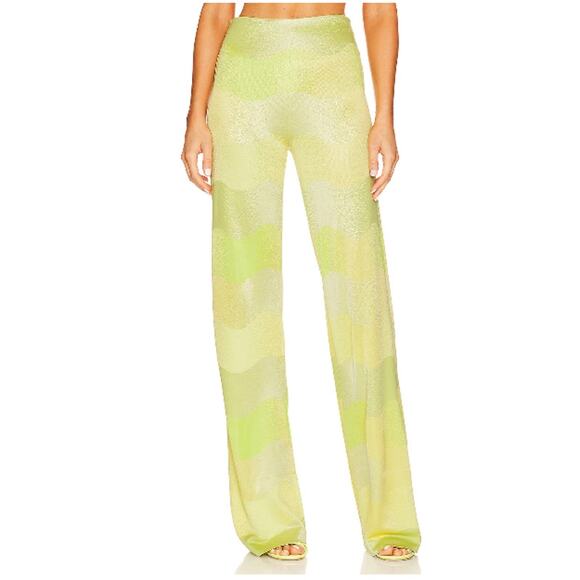 Alexis Angelika Straight Leg Pants in Lime Waves - Picture 1 of 11